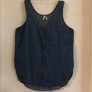 Soft Denim Sleeveless Shirt